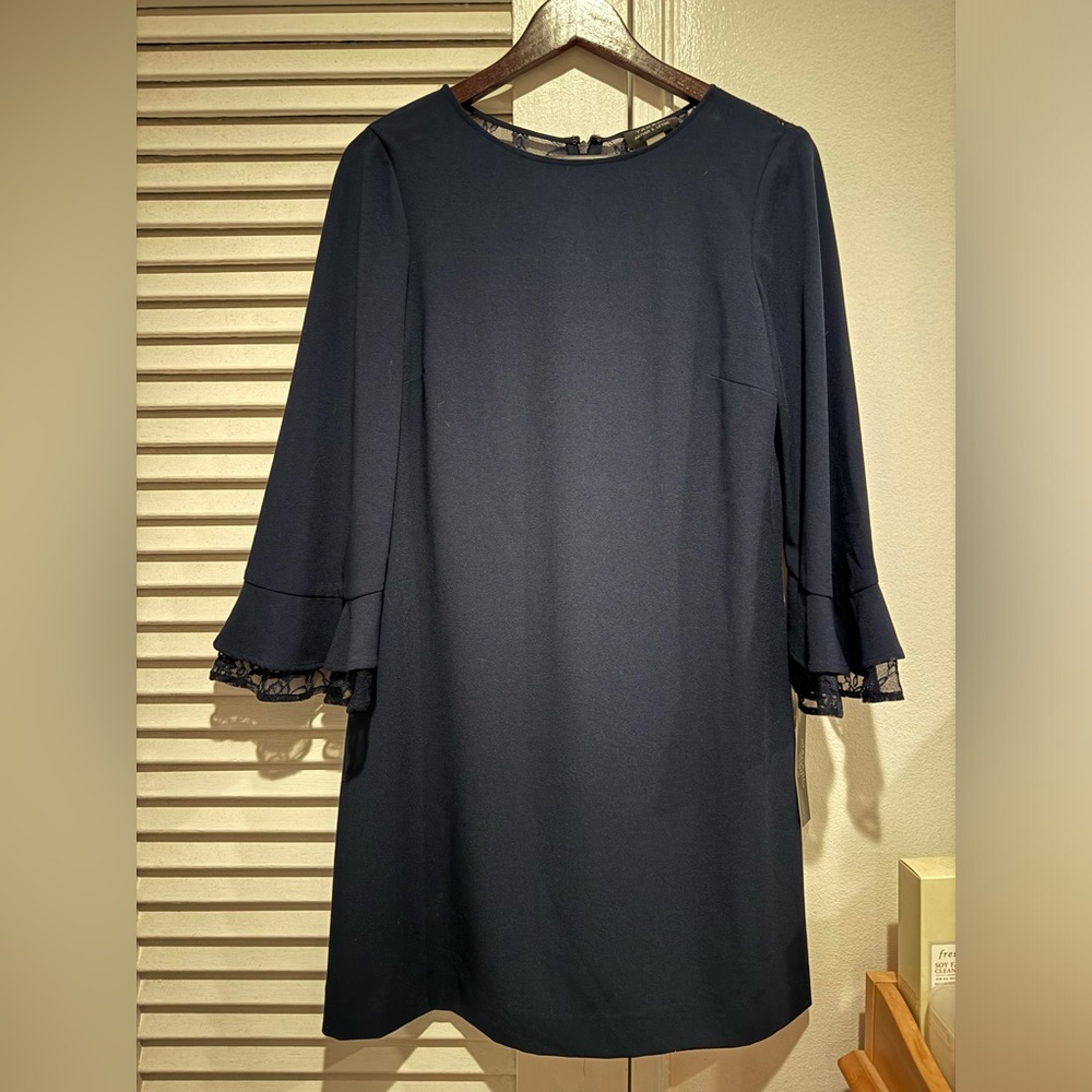 Tahari navy blue lace dress